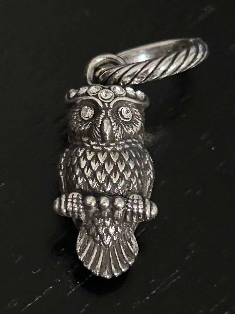 Brighton Wise Owl Silver-Tone Charm Pendant